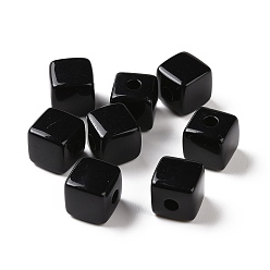 Черный Непрозрачные акриловые бусины, кубические, чёрные, 12.2x12.2x12.2 мм, отверстие : 3.7 мм, Около 288 шт / 500 г