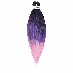 Pink Extensión de cabello largo y liso, cabello trenzado estirado trenza fácil, fibra de baja temperatura, pelucas sintéticas para mujer, rosa, 26 pulgada (66 cm)
