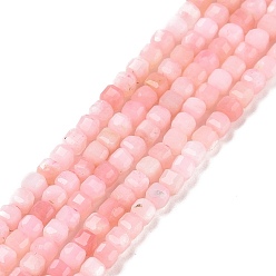 Pink Opal Natural Pink Opal Beads Strands, Faceted, Cube, 2.5x2.5x2.5mm, Hole: 0.5mm, about 186~188pcs/strand, 15.16~15.35 inch(38.5~39cm)