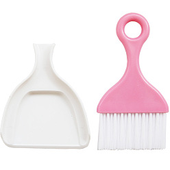 Pink Plastic Mini Dustpan and Brush Set, Portable Cleaning Brush and Dustpan Combo, Pink, Dustpan: 113x96x17mm, Brush: 145x78x17mm, 2pcs/set