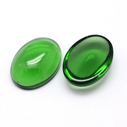 Lime Green K9 Glass Cabochons Oval Flat Back Cabochons, Lime Green, 18x13x6mm