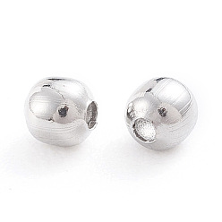 Stainless Steel Color 304 Stainless Steel Beads, Hollow Round, Stainless Steel Color, 2x2mm, Hole: 0.8mm, about 500pcs/bag