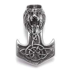 Античное Серебро 304 из нержавеющей стали застежками крюк, для изготовления кожаных браслетов, якорь со львом, античное серебро, 56x33.5x12 мм, отверстие : 7x5.5 мм