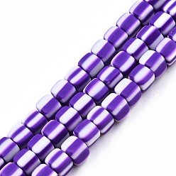 Violet Foncé Brin de perles pate polymère faits à la main , cube, violet foncé, 5x5x4.5mm, Trou: 2mm, Environ 85~86 pcs/chapelet, 15.83 pouces ~ 16.06 pouces (40.2~40.8 cm)
