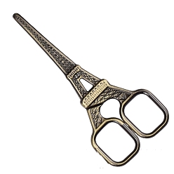 Antique Bronze Iron Scissors, Eiffel Tower Shape, for Sewing Needlework Embroidery Cross-Stitch, Antique Bronze, 10.8cm