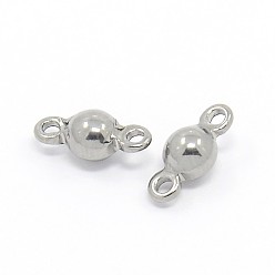 Stainless Steel Color 304 Stainless Steel Links connectors, Round, Stainless Steel Color, 8x3.5mm, Hole: 1mm