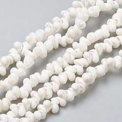 Blanc Naturelles en spirale de Shell brins de perles, teint, blanc, 5~6x4~5x3~3.5mm, Trou: 0.8~1mm, Environ 381~443 pcs/chapelet, 35.83 pouces ~ 36.81 pouces (91~93.5 cm)