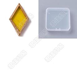 Yellow Olycraft 30Pcs Colored Glass Mosaic Tiles, with Rose Gold Brass Edge, for Mosaic Wall Art, Turkish Lamps, Rhombus, Yellow, 24.5~25x14.5~15x3mm