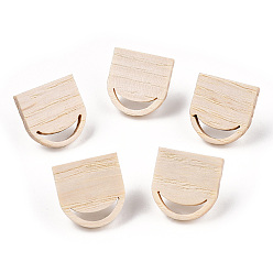 Fan Boucles d'oreilles en bois de frêne, 304 avec tige en acier inoxydable, fan, 17.5x17mm, Trou: 2x8.5mm, pin: 0.7 mm