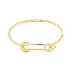 Золотой Латунный браслет в форме английской булавки для женщин, золотые, внутренний диаметр: 2x2-1/2 дюйм (5.2x6.3 см)