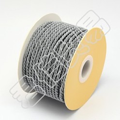 Gray PANDAHALL ELITE Nylon Threads, Milan Cords/Twisted Cords, Gray, 3.0mm, about 27.34 yards(25m)/roll