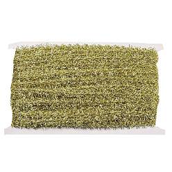 Gold Polyester Lace Trim, Shiny Tinsel Hanging Garland, for Curtain, Home Textile Decor, Gold, 1/2 inch(12mm)