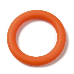 Orange Foncé Perles de silicone, anneau, orange foncé, 65x10mm, Trou: 3mm