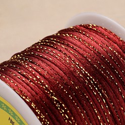 Темно-Красный Круглый полиэстер металлический корд, темно-красный, 2 мм, 100meter / рулон