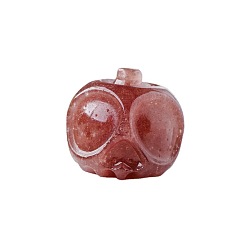 Клубничный Кварц Хэллоуин натуральные клубничные кварцевые украшения для дома, яблочный череп, 25~30 мм
