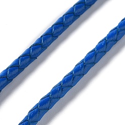 Королевский синий Плетеный кожаный шнур, королевский синий, 3 мм, 50 ярдов / пачка