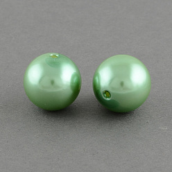 Verdemar Medio Perlas redondas de perlas de imitación de plástico abs, verde mar medio, 20 mm, Agujero: 2.5 mm, sobre 120 unidades / 500 g