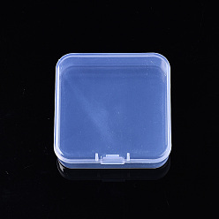 Clear Square Polypropylene(PP) Bead Storage Containers, with Hinged Lid, for Jewelry Small Accessories, Clear, 6.5x6.5x1.9cm, compartment: 62x62mm