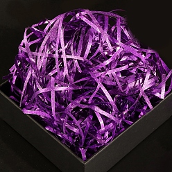 Dark Violet Raffia Crinkle Cut Paper Shred Filler, with Glitter Powder, for Gift Wrapping & Easter Basket Filling, Dark Violet, 3mm, 10g/bag