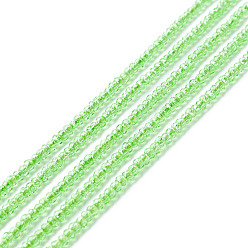 Medium Spring Green Transparent Glass Beads Strands, Faceted, Round, Medium Spring Green, 2mm, Hole: 0.6mm, about 182~201pcs/strand, 14.57~15.24 inch((37~38.7cm)