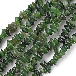 Autres Jades Chapelets de perles en jade naturel, puce, 5~8x5~8x2.5~8mm, Trou: 0.6mm, 30.94~31.97'' (78.6~81.2 cm)