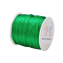 Verde Hilo de nylon, cordón de satén de cola de rata, verde, 1.0 mm, aproximadamente 76.55 yardas (70 m) / rollo