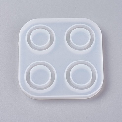White Food Grade Silicone Ring Molds, Resin Casting Molds, For UV Resin, Epoxy Resin Jewelry Making, White, 74x74x8mm, Inner Size: 25mm and 26mm