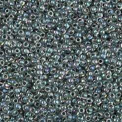 (773) Inside Color AB Crystal/Montana Blue Lined TOHO Round Seed Beads, Japanese Seed Beads, (773) Inside Color AB Crystal/Montana Blue Lined, 11/0, 2.2mm, Hole: 0.8mm, about 5555pcs/50g