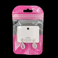 Темно-Розовый Прямоугольные пластиковые подарочные пакеты с замком-молнией, самозапечатывающиеся повторно закрывающиеся мешочки для хранения часов с ручкой-брелком, темно-розовыми, 11x7 см