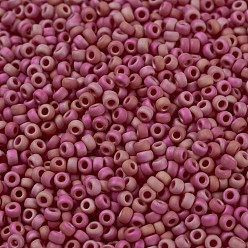 (RR408FR) Matte Opaque Red AB MIYUKI Round Rocailles Beads, Japanese Seed Beads, (RR408FR) Matte Opaque Red AB, 11/0, 2x1.3mm, Hole: 0.8mm, about 1100pcs/bottle, 10g/bottle