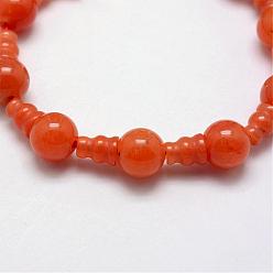Aventurine Rouge Aventurine rouge naturel 3 trous brins guru de perles, pour la fabrication de bijoux bouddhiste, perles t-percées, 16.5~18mm, Trou: 2~3mm, 2 pièces / kit, 10, affecte / brin, 6.5 pouce