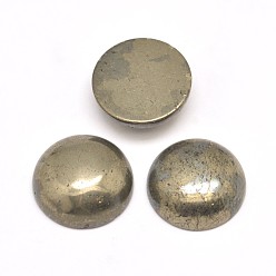 Pyrite Half Round Natural Pyrite Cabochons, 8x4mm