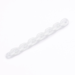 WhiteSmoke Handmade Opaque Acrylic Cable Chains, Round Ring, WhiteSmoke, 19x14x4mm, about 39.37 inch(1m)/strand