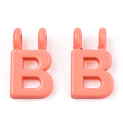 Letter B Rack Plating Spray Painted Alloy 2-Loop Link Pendants, Letter Charms, Lead Free & Nickel Free & Cadmium Free, Letter.B, 13.5x8x2mm, Hole: 2mm