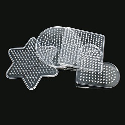 Clear Mixed Shapes ABC Pegboards DIY Fuse Beads Accessories, Clear, 79~103x73~92x5mm