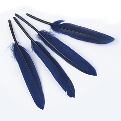 Azul de Medianoche Accesorios del traje de plumas de ganso, teñido, azul medianoche, 100~175x13~25 mm