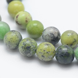 Serpentine Natural Serpentine Beads Strands, Round, 6mm, Hole: 0.8mm, about 60pcs/strand, 14.5 inch(37cm)