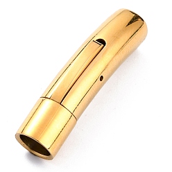 Golden Ion Plating(IP) 316 Surgical Stainless Steel Bayonet Clasps, Column, Golden, 30x8x9mm, Inner Diameter: 6mm