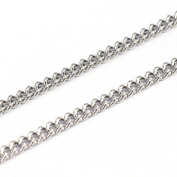 Stainless Steel Color 304 Stainless Steel Curb Chains, Soldered, Stainless Steel Color, 2x1.5x0.4mm