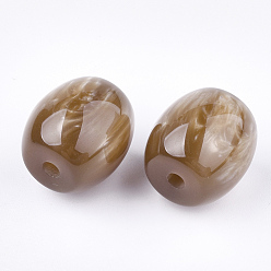 Pérou Perles en résine, pierre d'imitation, ovale, Pérou, 17~17.5x16mm, Trou: 3mm