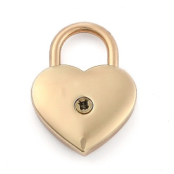Light Gold Heart Shaped Zinc Alloy Padlock, without Key, for Jewelry Box Storage Box Diary Book, Light Gold, 3.5x2.5x0.8cm, Hole: 11mm
