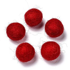Roja India Bolas de fieltro de lana, piel roja, 18~22 mm