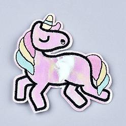 Pink Fer à repasser informatisé / coudre des patchs, accessoires de costumes, appliques, licorne, rose, 92x86x1mm