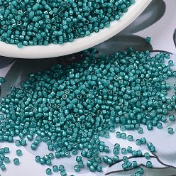 (DB1782) White Lined Teal AB MIYUKI Delica Beads, Cylinder, Japanese Seed Beads, 11/0, (DB1782) White Lined Teal AB, 1.3x1.6mm, Hole: 0.8mm, about 2000pcs/bottle, 10g/bottle