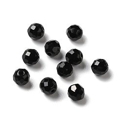 Negro Imitación de vidrio cuentas de cristal austriaco, facetados, rondo, negro, 6 mm, agujero: 1 mm