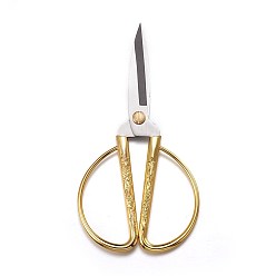Golden Stainless Steel Scissors, with Zinc Alloy Handle, Golden, 18.8x9.5x1.15cm