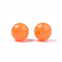 Corail Perles plastiques opaques, ronde, corail, 6x5.5mm, trou: 1.8 mm, environ 4790 pcs / 500 g