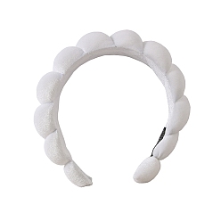 WhiteSmoke Soft Plush Hair Bands, Padded Braid Wide Hair Bands Accessories for Women Girls, WhiteSmoke, 180x180x40mm