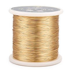 Real 14K Gold Plated Copper Jewelry Wire, Round, Lead Free & Nickel Free & Cadmium Free, with Spool, Real 14K Gold Plated, 26 Gauge, 0.4mm, about 721.78 Feet(220m)/Roll