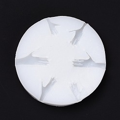 White DIY Silicone Craft Doll Body Mold, for Fondant, Polymer Clay Making, Epoxy Resin, Doll Making, Hand, White, 63x10mm